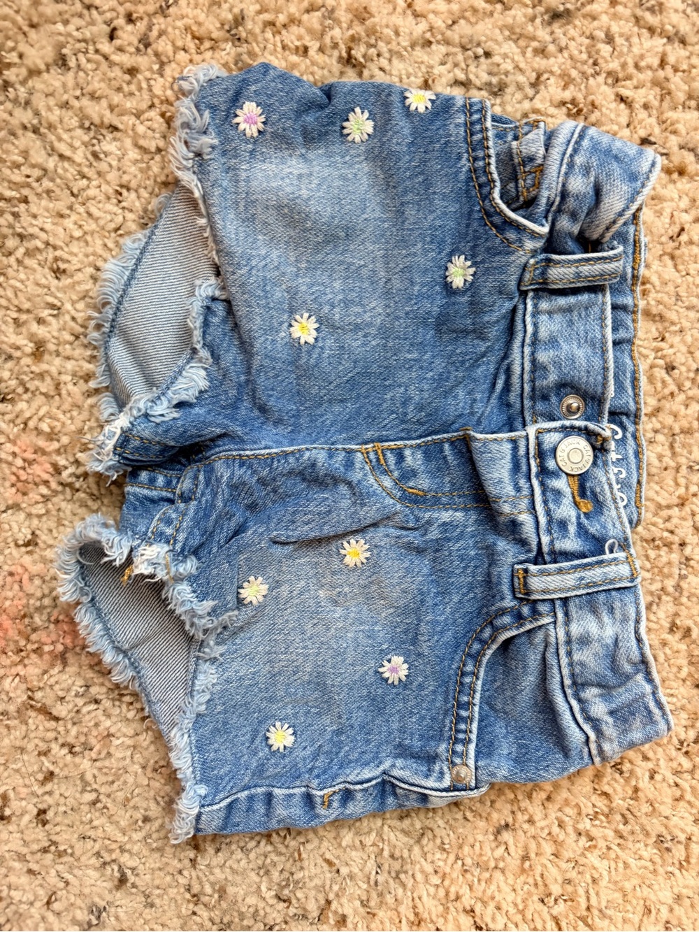 Cat & Jack Blue Denim Daisy Trim Shorts